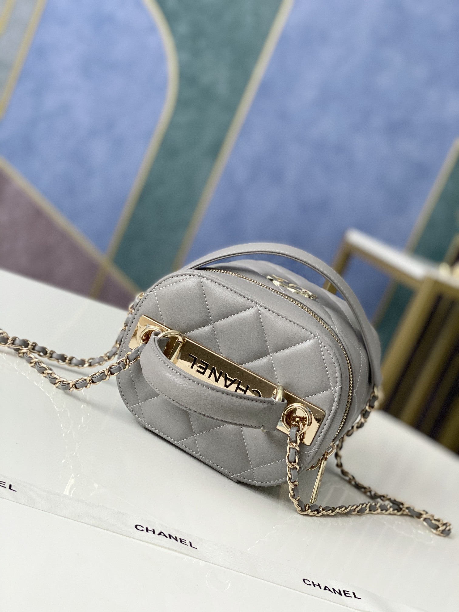 CHLVanity Case Gold Hardware Grey For Women, Women’s Handbags, Shoulder Bags 9.4in/24cm 