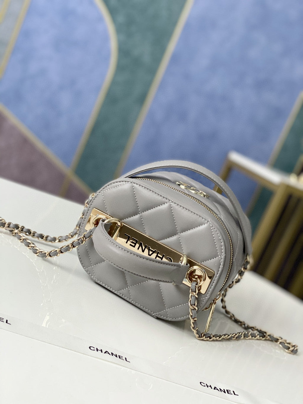 CHLVanity Case Gold Hardware Grey For Women Handbags, Shoulder Bags 9.4in/24cmÃƒâ€šÃ‚Â 