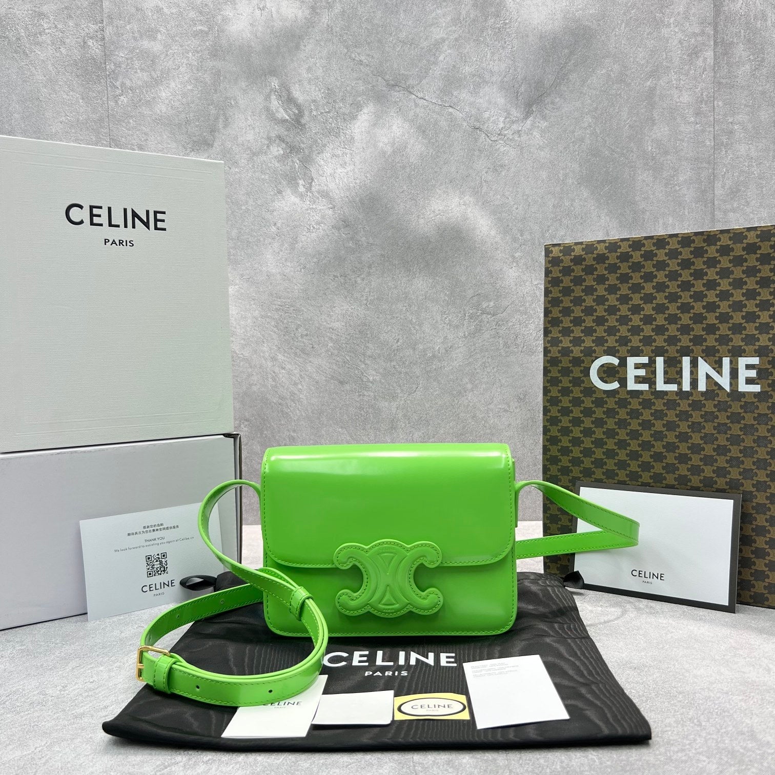 GLAMI Classique Cuir Triomphe Bag Green For Women 9in/22cm