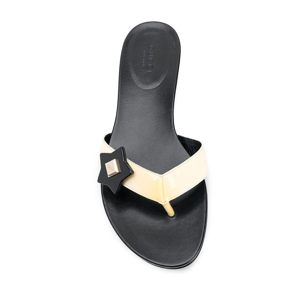Gucci Black and Beige Flip-Flops - '00s