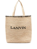 Lanvin Women Logo-Embroidered Raffia Tote Bag