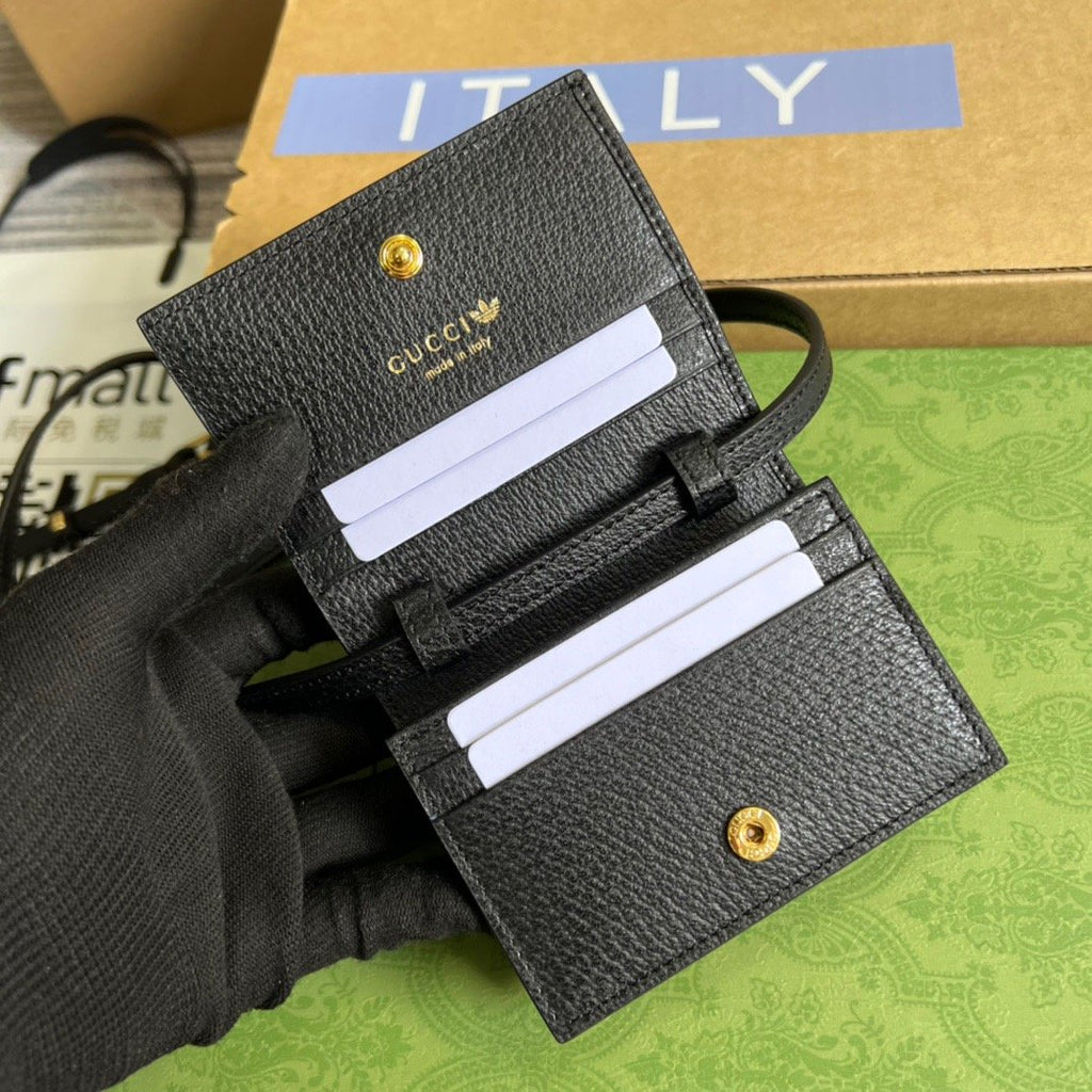 Glami x AGLAMIdas Card Case With Horsebit Black For Women, Women’s Bags 4.2in/11cm Glami