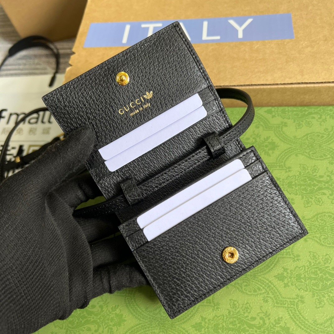Glami x AGLAMIdas Card Case With Horsebit Black For Women, Women’s Bags 4.2in/11cm Glami