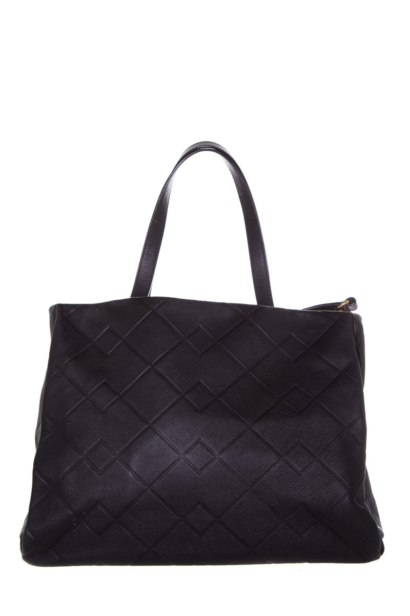 Marc by Marc Jacobs Black Detailed Leather Logo Placket Tote