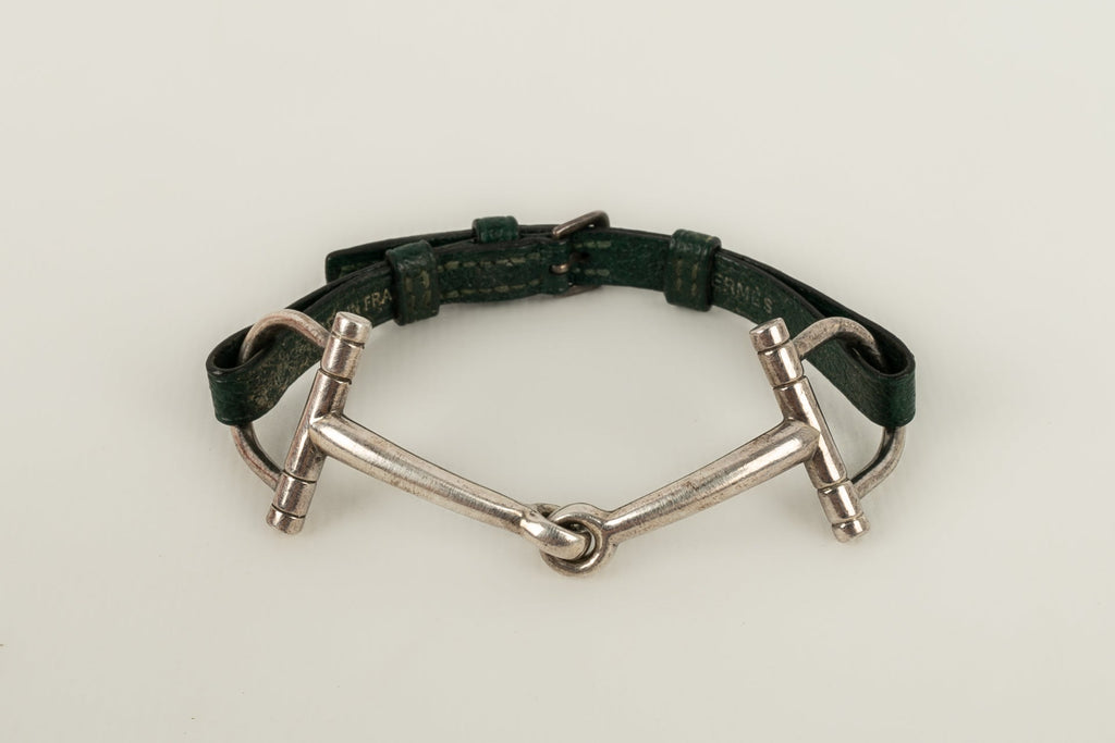 Bracelet en cuir et argent HermÃƒÆ’Ã‚Â¨s