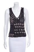 Chanel Black Printed Tank SZ 36