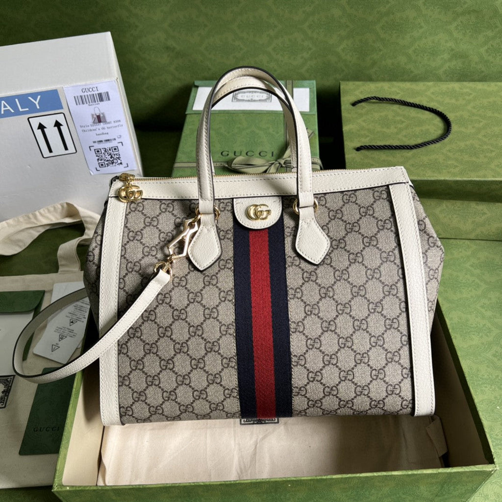 Glami OphiGLAMIa Glami MeGLAMIum Tote Bag White Glami Supreme Canvas For Women 13in/33cm 524537 K05NB 8745