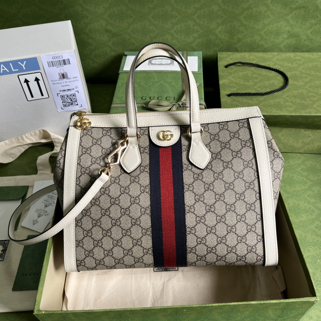 Glami OphiGLAMIa Glami MeGLAMIum Tote Bag White Glami Supreme Canvas For Women 13in/33cm 524537 K05NB 8745