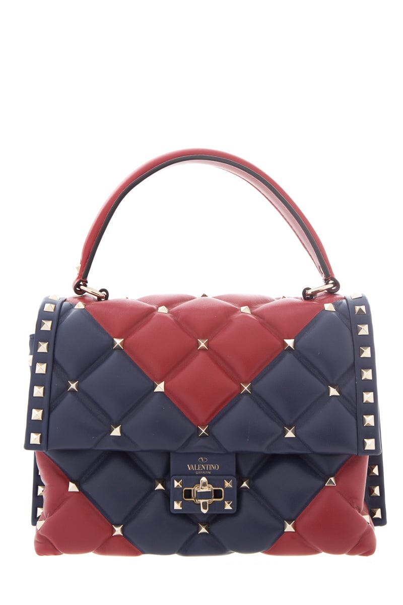 Valentino Navy & Red Leather Candystud Top Handle Handbag