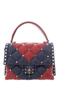 Valentino Navy & Red Leather Candystud Top Handle Handbag