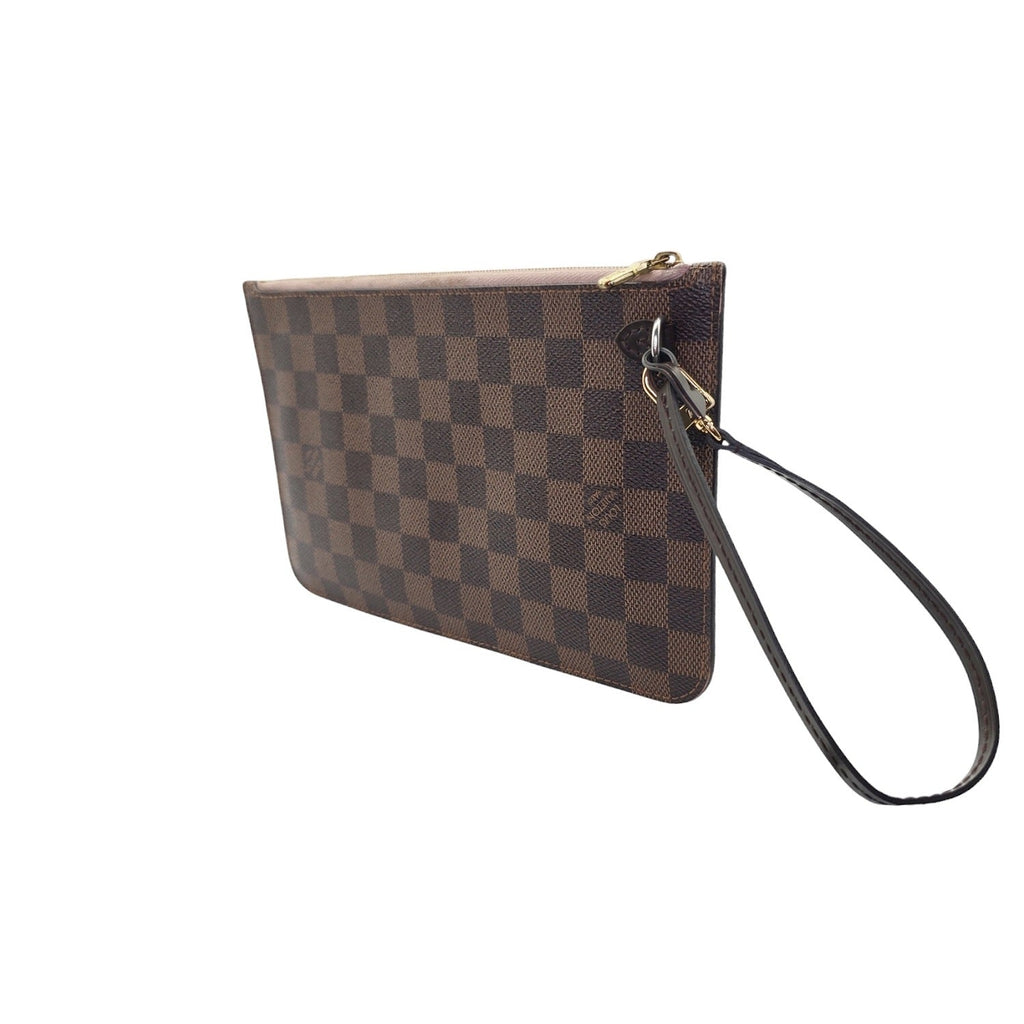 Louis Vuitton Damier Ebene Neverfull Pochette Wristlet