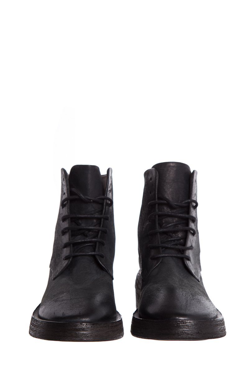 Marsell Black Leather Lace-Up Ankle Boot SZ 36 NWT