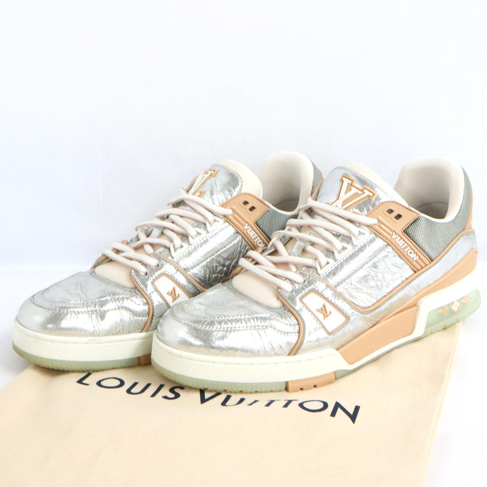 Louis Vuitton LV Trainer Line Trainers 7 26.0cm Silver Beige Virgin Brown  Shoes