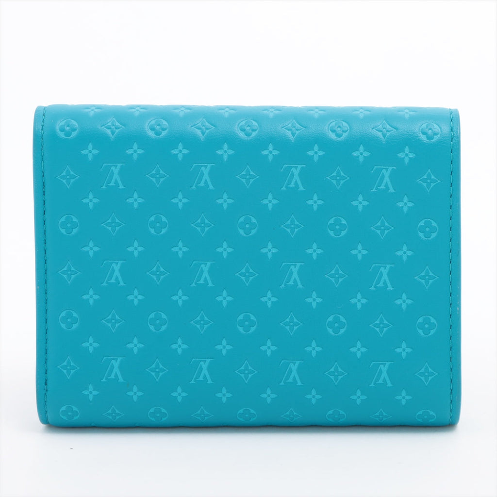 Louis Vuitton Nanograms Portefolio Victoria M82314 Blue Compact Wallet