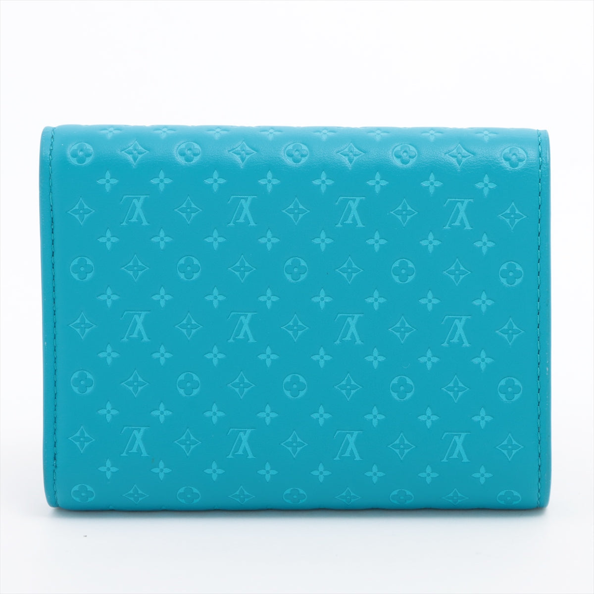 Louis Vuitton Nanograms Portefolio Victoria M82314 Blue Compact Wallet