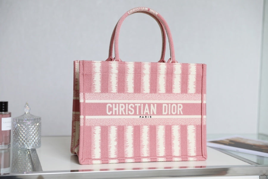 GLAMI MeGLAMIum Book Tote  Pink D-Stripes Embroidery For Women 36cm/16.5in CD