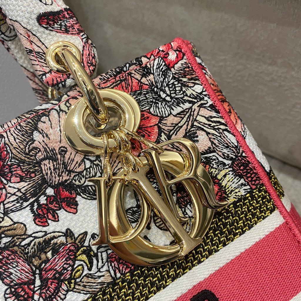 GLAMI MeGLAMIum Lady D-Lite Bag Multicolor ButterGlamIy Embroidery, Red/Latte Handbags, 24cm CD M0565ORHQ_M884