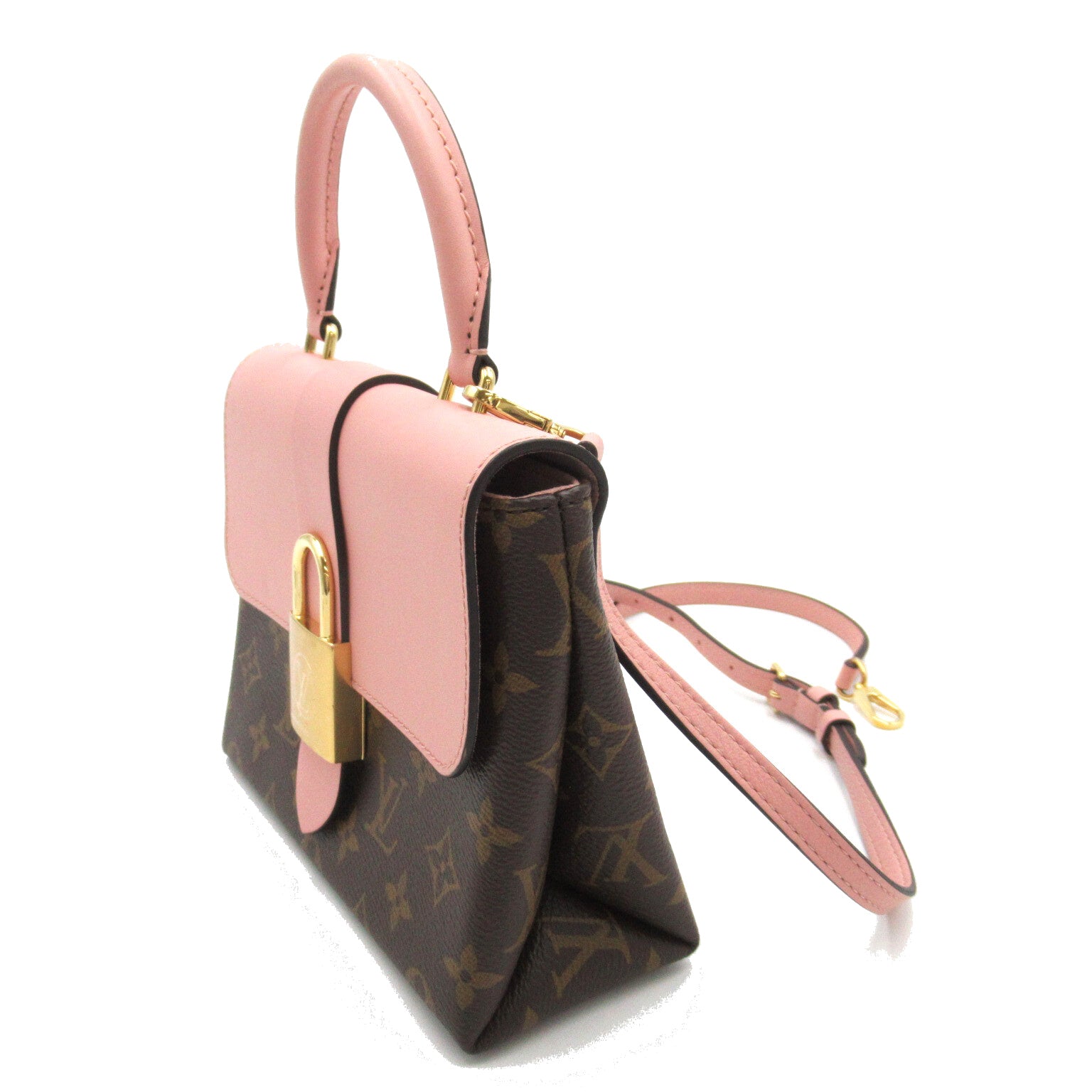 Louis Vuitton LOUIS VUITTON Locky BB Shoulder Bag PVC Coated Canvas Monogram  Brown/Pink M44080