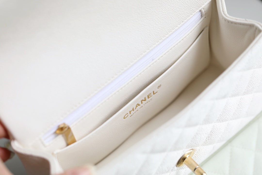 CHLMini GlamIapbag With Top Handle White For Women 7.8in/20cm