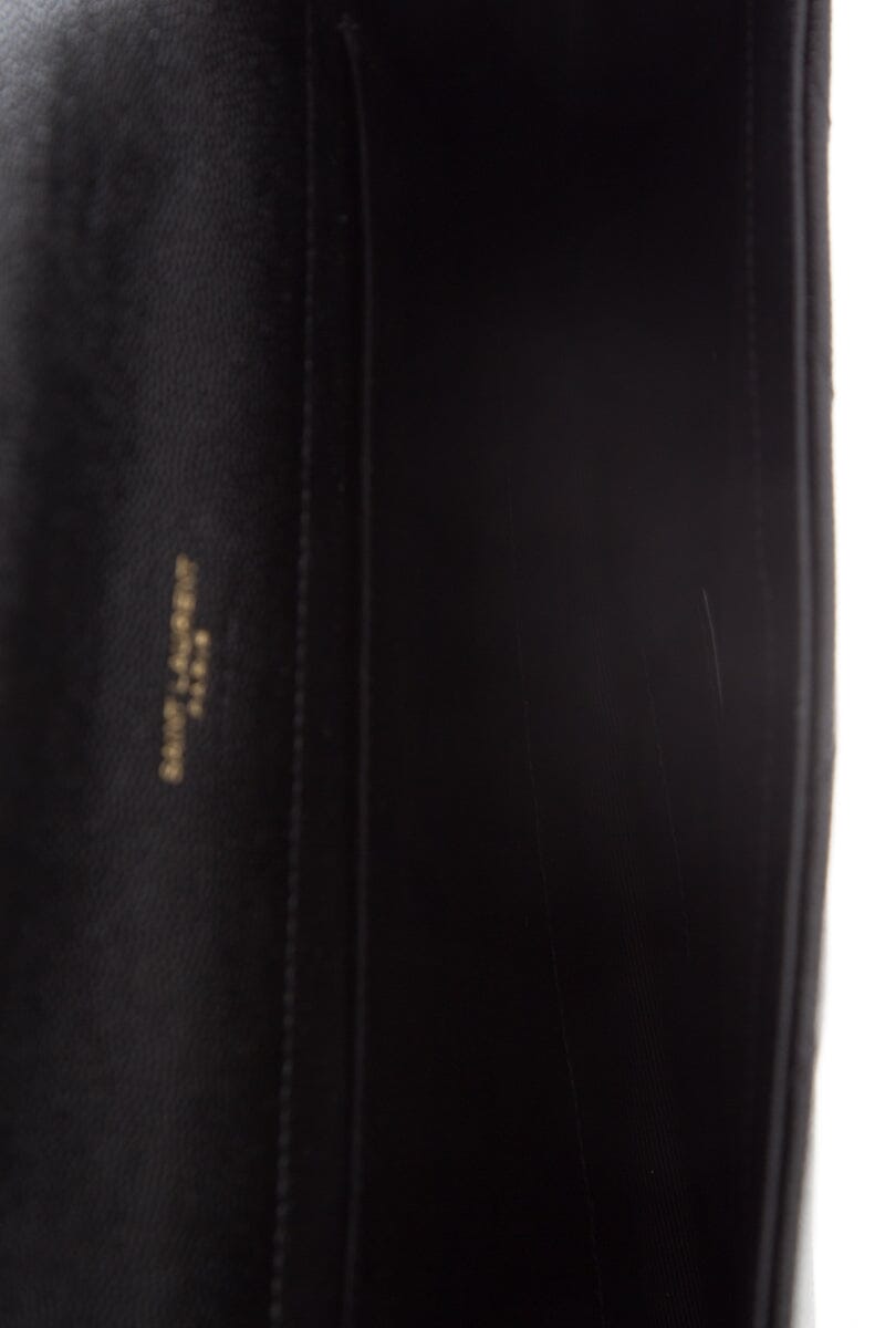 Saint Laurent Black Grain De Poudre Envelope Clutch