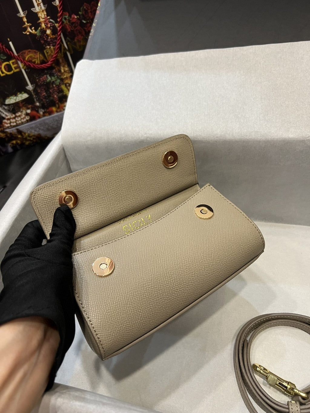 GLAMI Small Sicily Bag In Dauphine Beige For Women 7.5in/19cm GLAMI