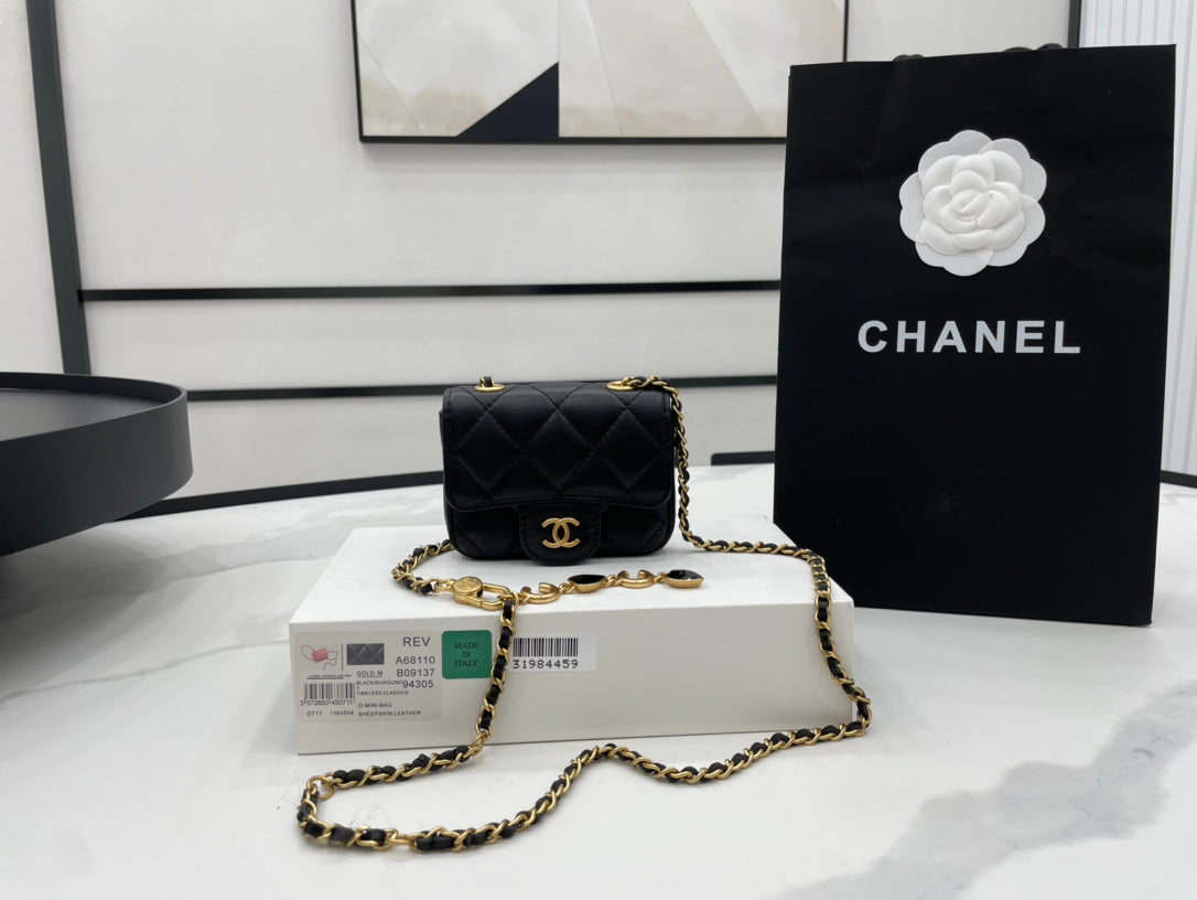 CHLMini GlamIap Bag Black For Women Bags 3.5in/9cm