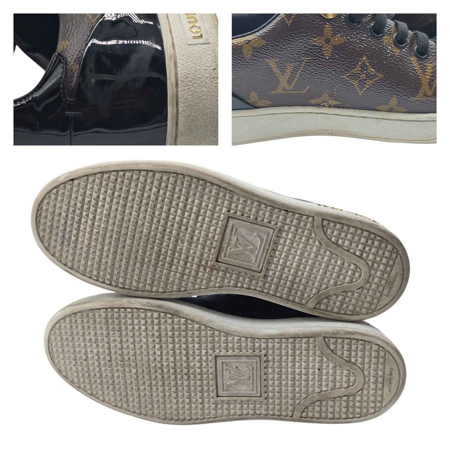 Louis Vuitton Monogram Canvas and Patent Frontrow Sneakers- Sz. 37