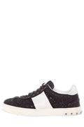 Valentino Black Glitter Rockstud Sneakers SZ 38.5