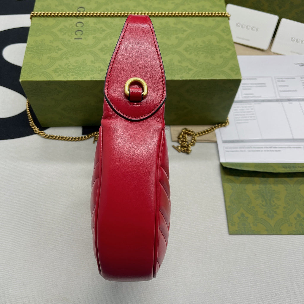 Glami Marmont Half Moon Shaped Mini Bag Red For Women, Women’s Bags 8.5in/22cm Glami