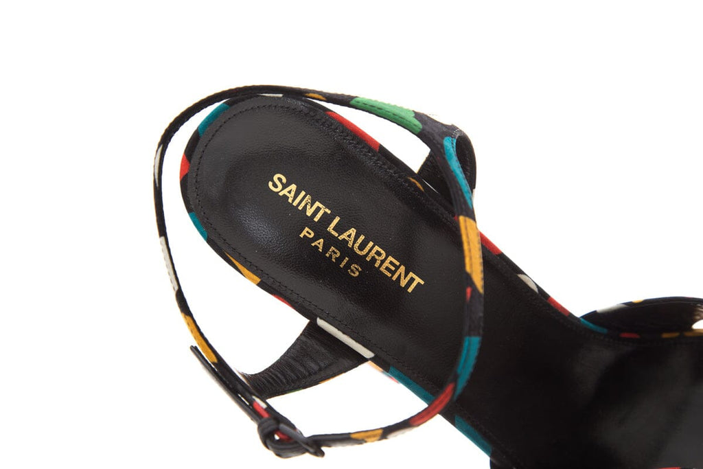 Saint Laurent Multi Heart Print  Platform Heels SZ 41