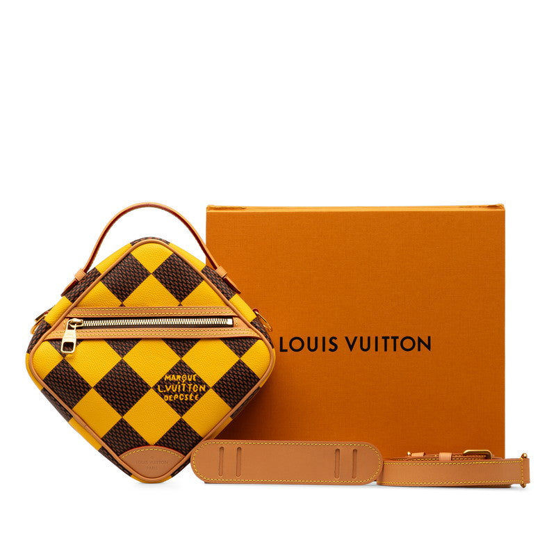 Louis Vuitton Damier Pop Chess Messenger S Bag N40562 Johnmat Yellow PVC Leather Mens LOUIS Vuitton