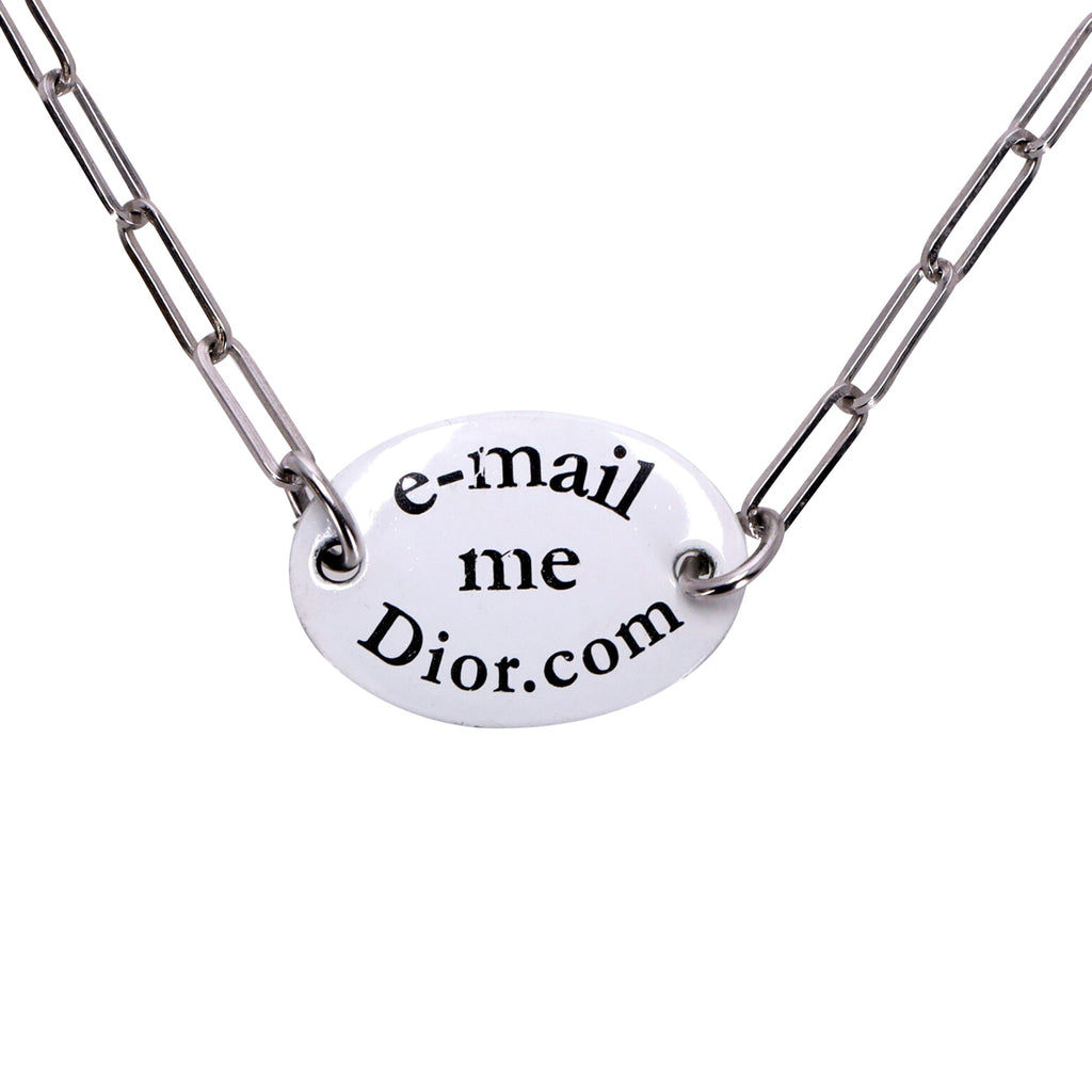 Dior J'Adore Dior Email Me Choker Necklace in Silver Metal