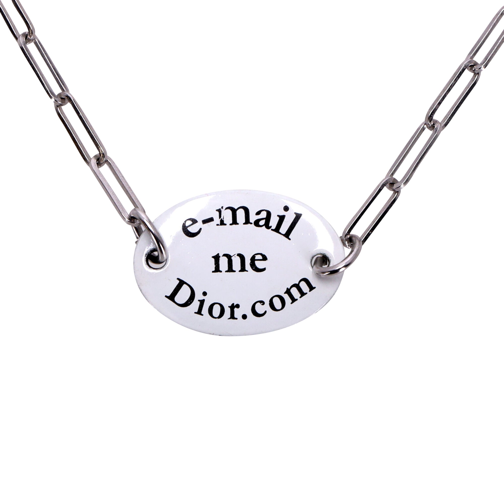 Dior J'Adore Dior Email Me Choker Necklace in Silver Metal