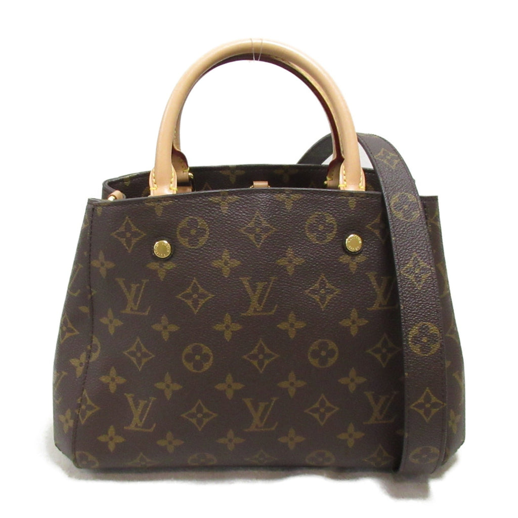 Louis Vuitton Montaigne BB  Bag Tote Bag PVC Coated Canvas Monogram  Brown M41055
