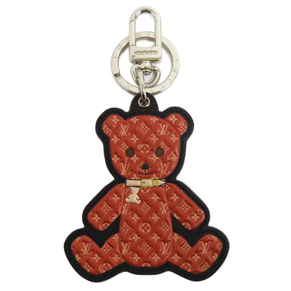 Louis Vuitton Porte Claire Teddy Bear M00342 Monogram Bagg Chamber Keyher Keyring Bear Brown Little