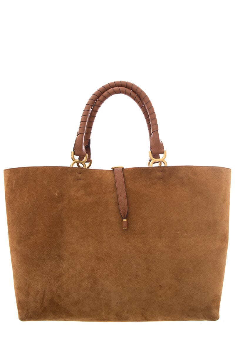 Chloe Brown Suede Marcie Tote Bag