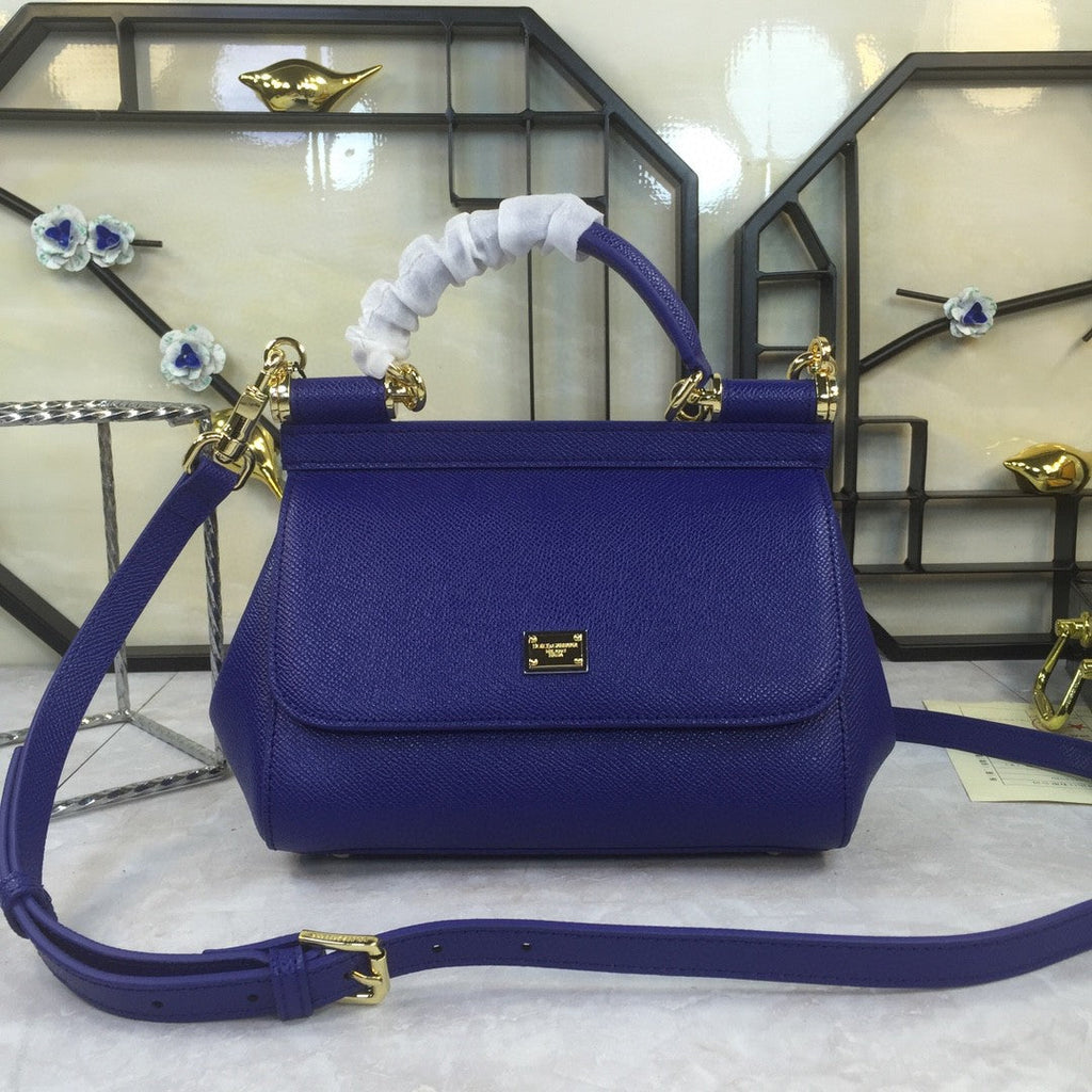 GLAMI MeGLAMIum Sicily Handbag In Dauphine Dark Blue For Women 10.2in/26cm GLAMI