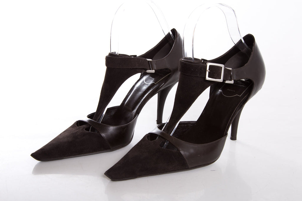 Roger Vivier Brown Suede Leather Heels SZ 8