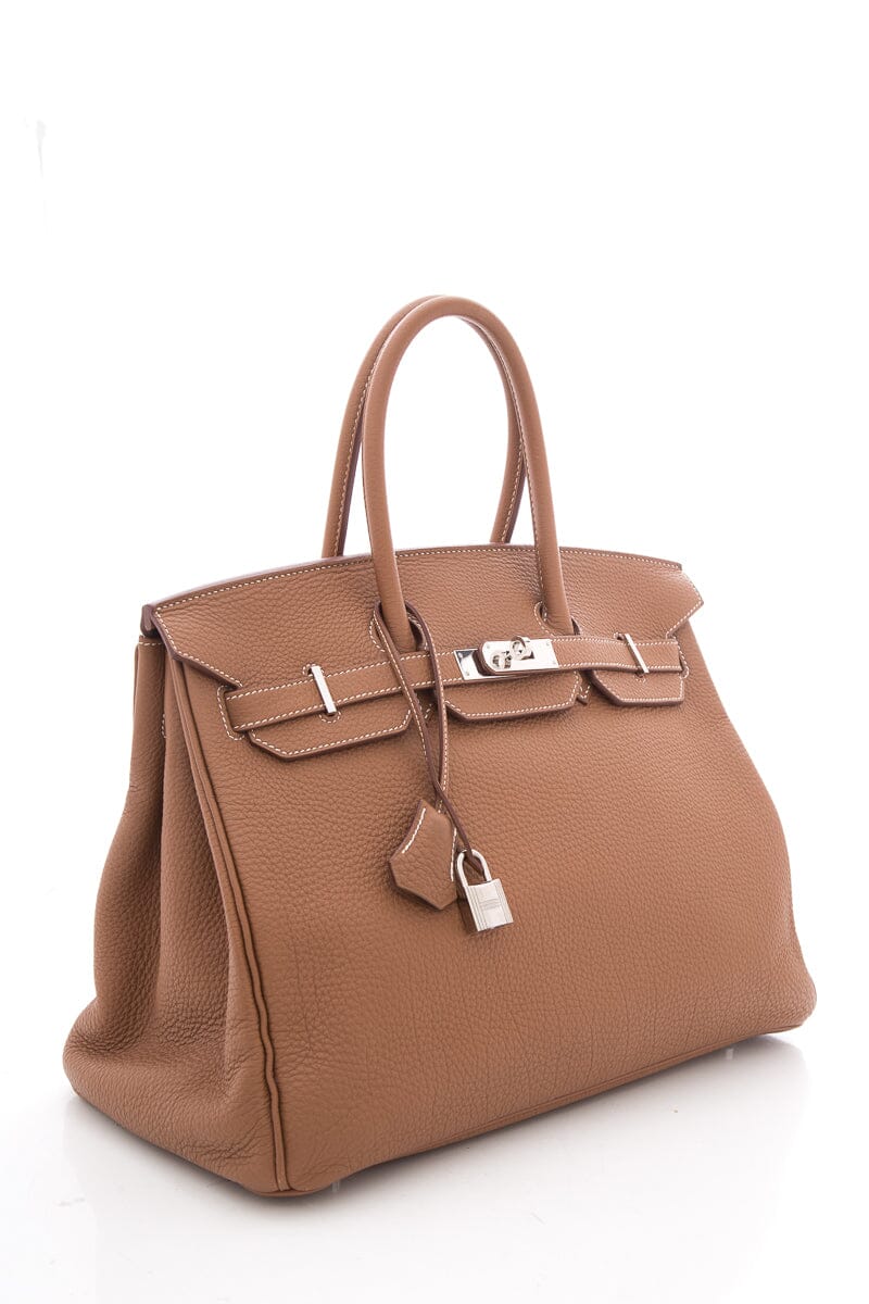 HermÃƒÆ’Ã‚Â¨s 35cm Gold Togo Birkin W/ Palladium Hardware