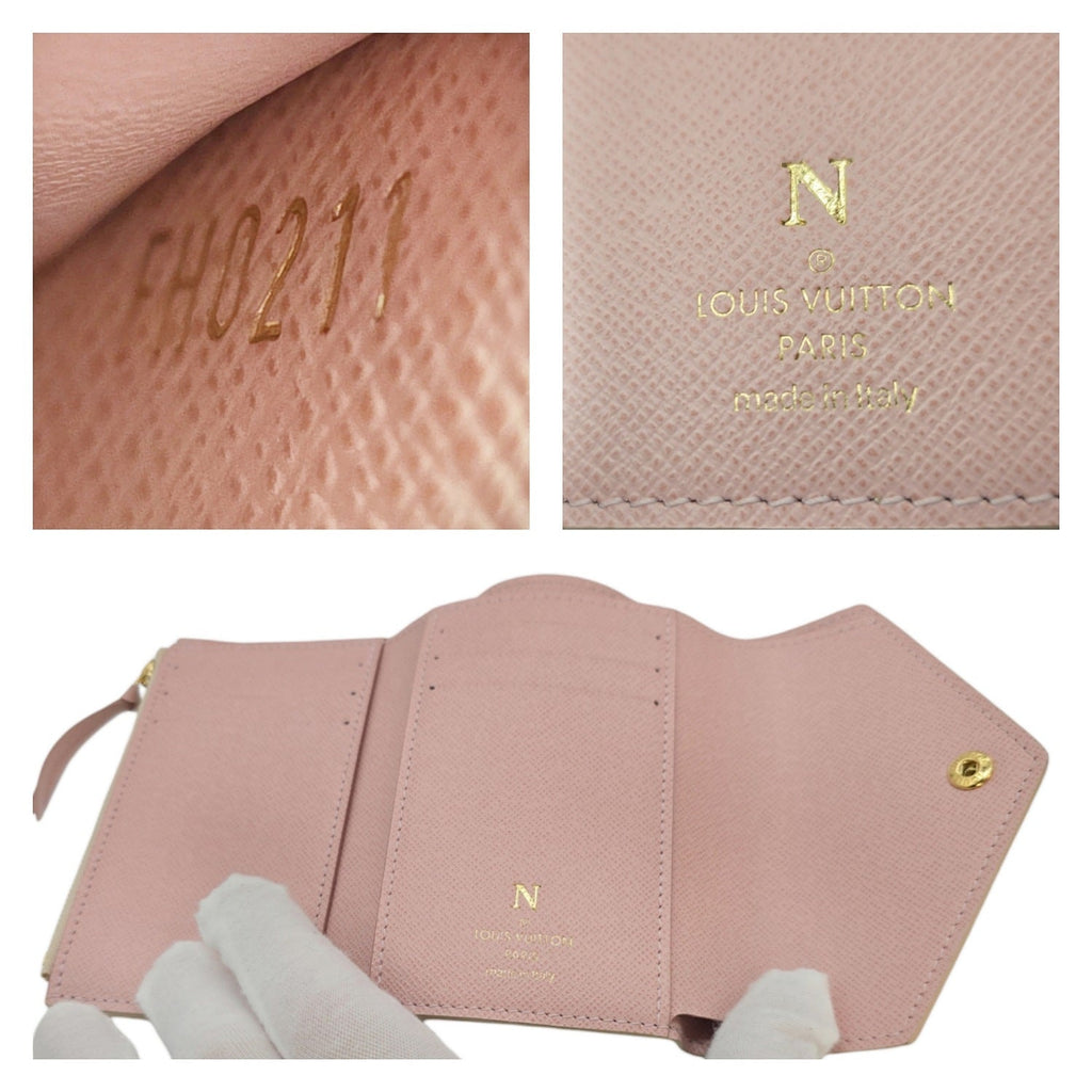 Louis Vuitton Damier Azur Victorine Rose Ballerine Wallet