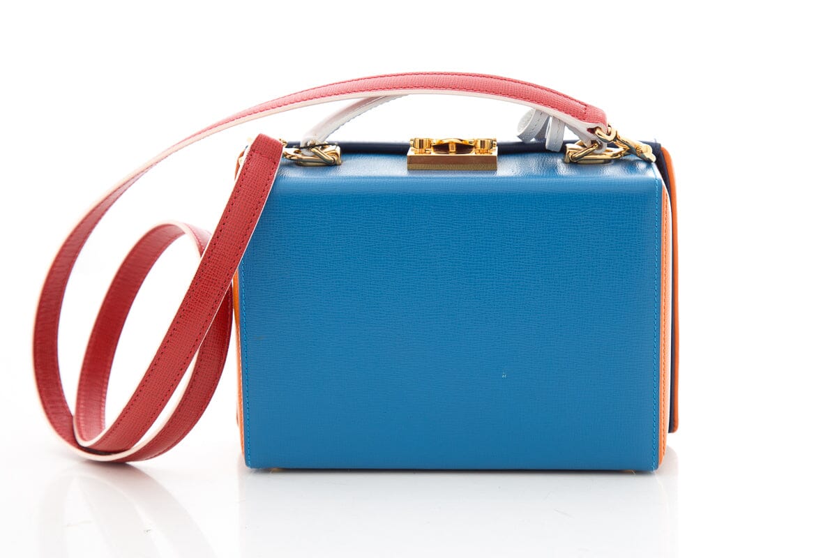 Mark Cross Blue & Orange Grace Box Handbag