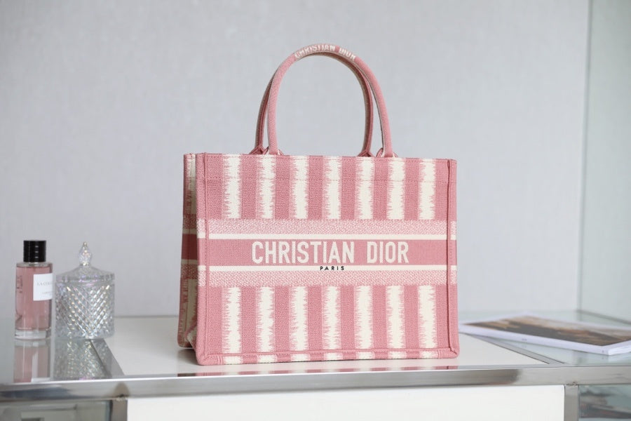 GLAMI MeGLAMIum Book Tote  Pink D-Stripes Embroidery For Women 36cm/16.5in CD