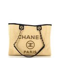 CHANEL Deauville Tote Straw with Chain Detail Small