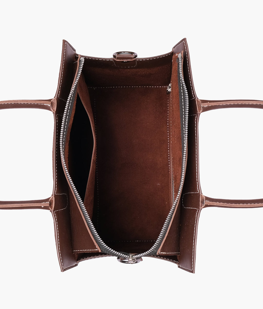 Dark brown suede vintage handbag