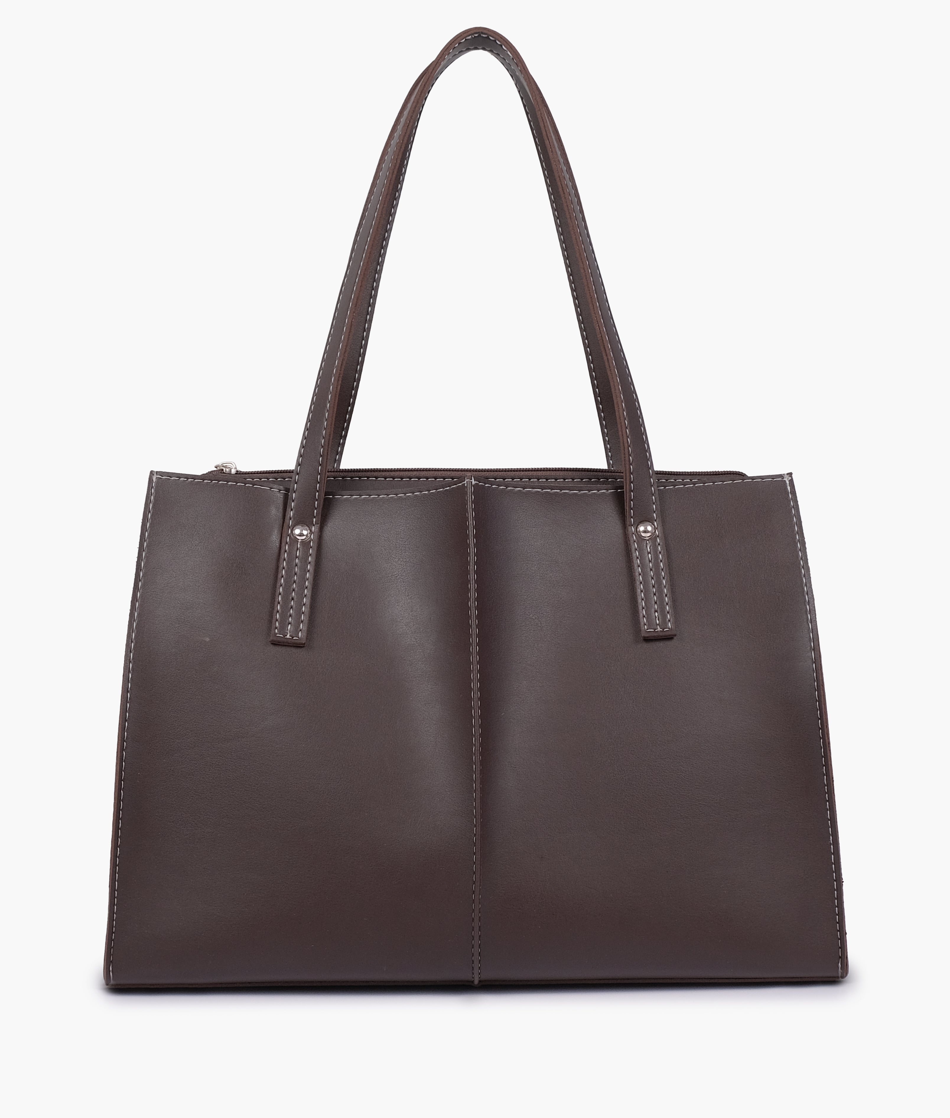 Dark brown work tote bag