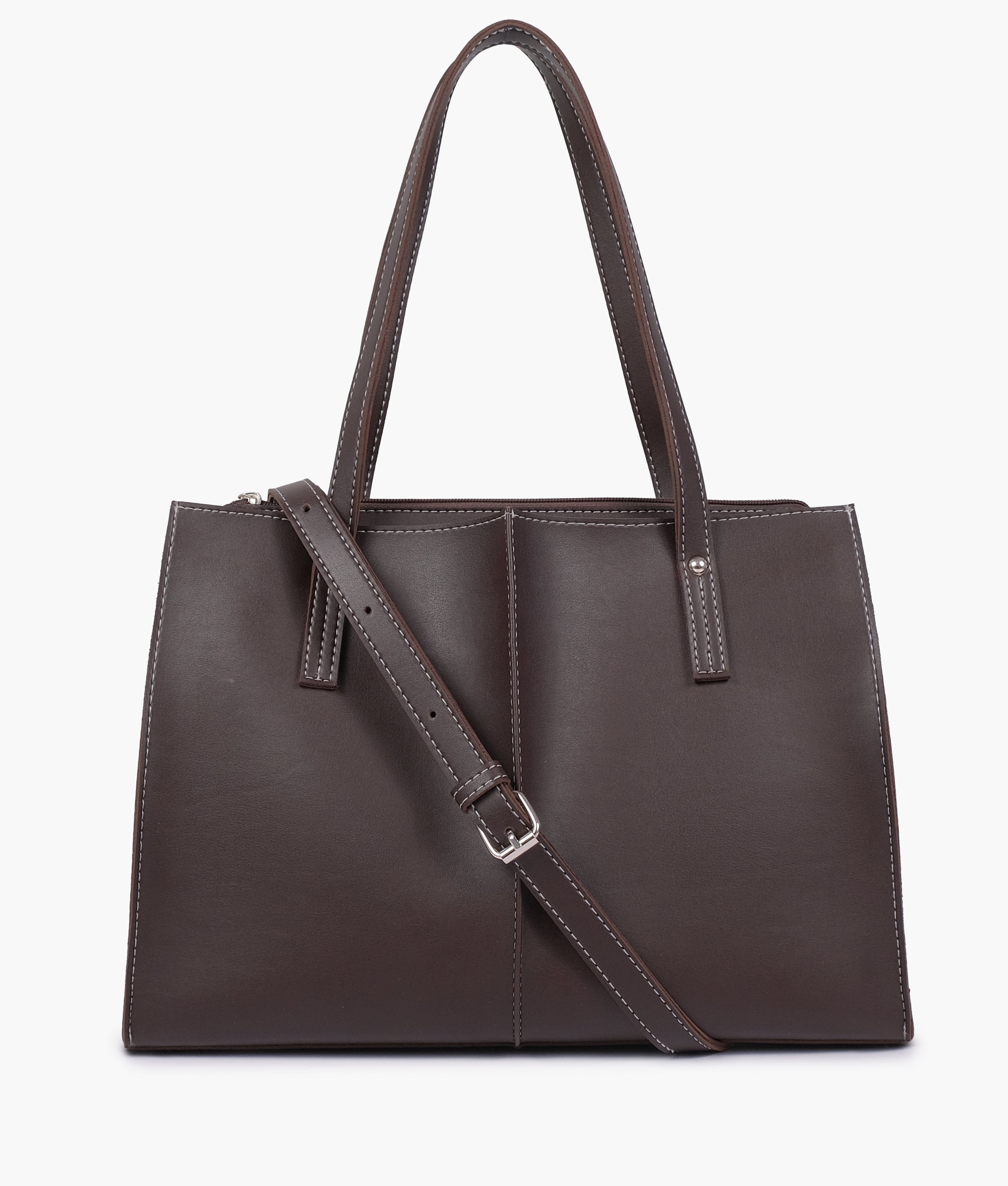Dark brown work tote bag
