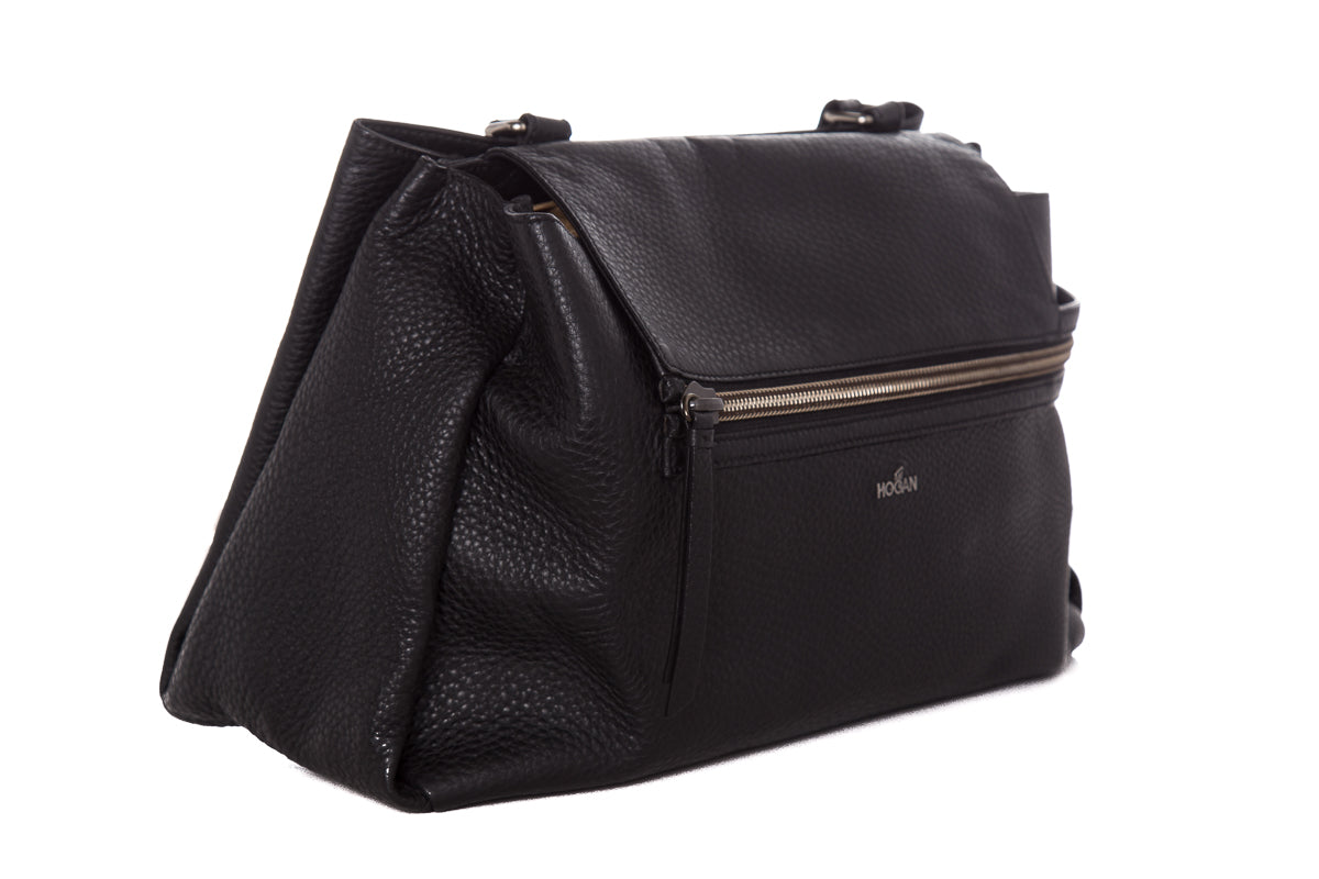 Hogan Black Leather Handbag