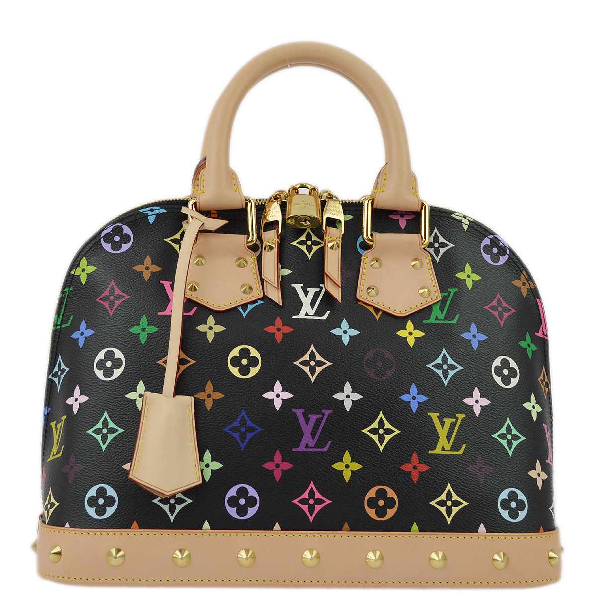 Louis Vuitton 2011 Black Monogram Multicolor Alma PM M40444