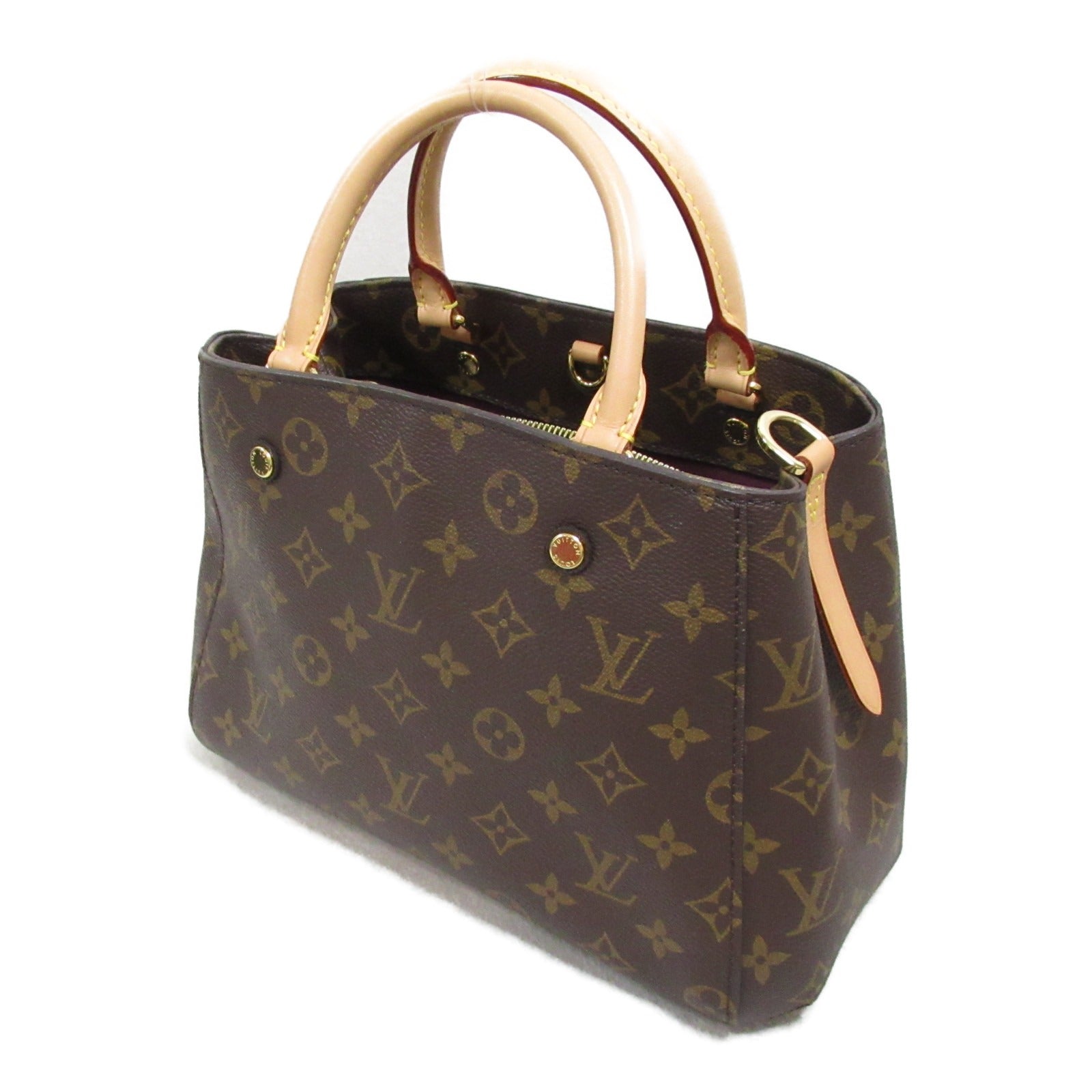 Louis Vuitton Montaigne BB  Bag Tote Bag PVC Coated Canvas Monogram  Brown M41055