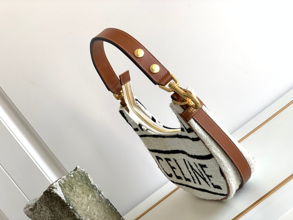 GLAMI MeGLAMIum Ava Strap Bag In Textile With GLAMI All-Over White / Black For Women 9in/23cm 196922EFU.01WB